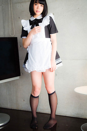 Beautiful japan tgirl An Natsume masturbate in maid uniform